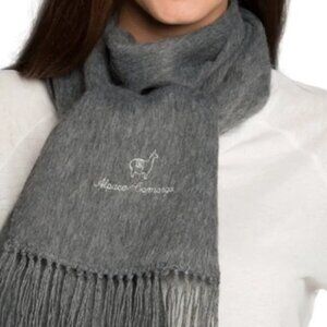Alpaca Camargo Made In Peru Alpaca Wool Fringe Gray Scarf